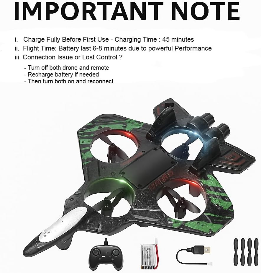 🛩️ Turbo RC Fighter Jet – LED 360° Rotation Edition