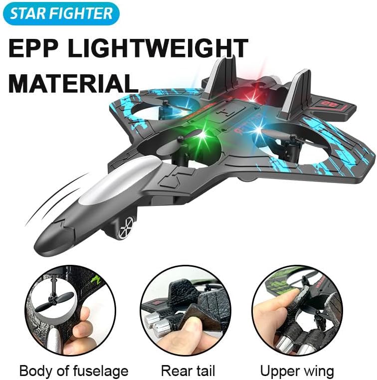 🛩️ Turbo RC Fighter Jet – LED 360° Rotation Edition